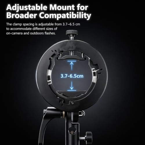 Godox S2 Camera Flash Bracket, S-Type Speedlite Holder with Bowens Mount Adapter, Compatible with Godox V1 AD200Pro V860III TT685 Flash for Softbox and Studio Lighting 2S