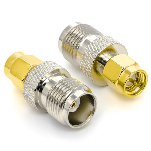 2 x SMA TNC Coaxial Adapter SMA Male to TNC Female Low Loss TNC to SMA Coaxial Cable Connector for WiFi Radio LTE Antenna Router Antennas