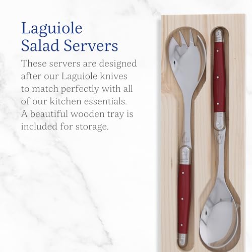 Jean Dubost Salad Servers, Red Handles