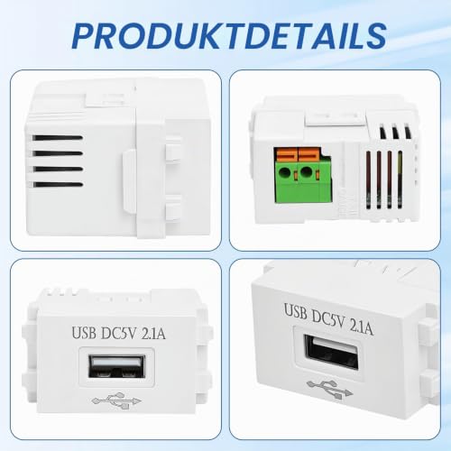 Pack of 4 USB Power Supply Modules 220 V to 5 V 2.1 A, AC-DC USB Power Supply | Compact design, stable output voltage, easy integration, overcurrent protection, ideal for DIY, repairs