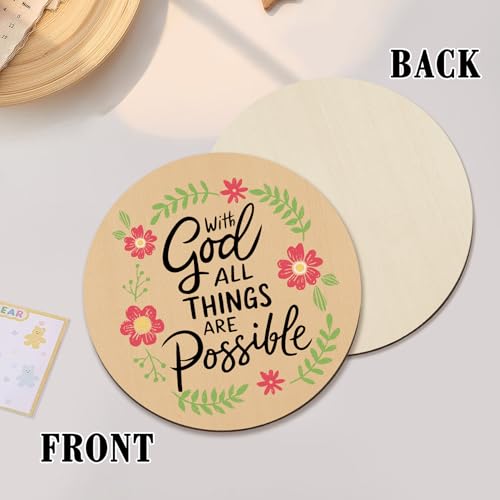 Christian Gifts for Women Men Faith Religious Gift with God All Things are Possible Drink Coasters for Desk Set of 2 Car Cup Holder Unique Inspirational Christmas Birthday Gifts Best Friend Sister