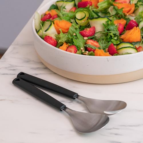 triangle 2-Piece Salad Servers Set - Ideal for Turning, Tossing, Flipping & Serving - Lightweight, GreenGrip Handles - Dishwasher Safe