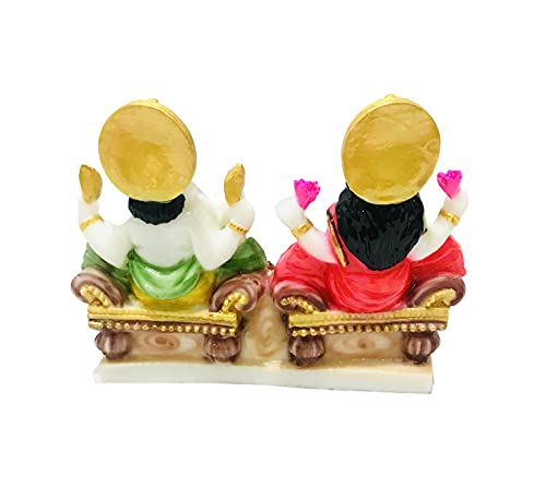 Laxmi Ganesha Statue Lakshmi Ganesha Idol Laxmi Ganesh Murti Idol Marble Sculpture ganpati Ji Murti for Diwali Deepawali Pooja puja Deewali. Indian Gift Items Size- Height- 4 inch