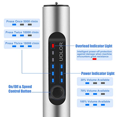 Uolor Electric Engraving Tool Kit, USB Cordless Rechargeable Engraving Pen Mini DIY Engraver Pen Rotary Tool for Carving Wood Metal Stone Plastic Jewelry Glass Etching Cordless USB Rechargeable Engraving Tool Kit