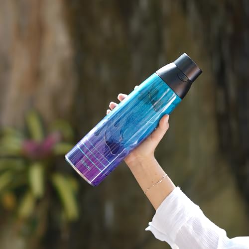 Tervis Venture Water Bottle Aurora Wave Triple Insulated Tumbler Travel Cup Keeps Drinks Cold & Hot, 36oz, Stainless Steel
