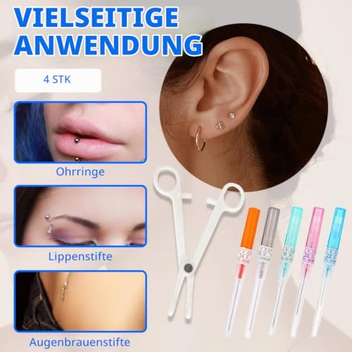 Piercing Needle Set, Piercing Needle Set, Piercing Needles, Mixed 14G-22G Catheter Needles, Piercing Kit, Piercing Accessories with 2 Clips