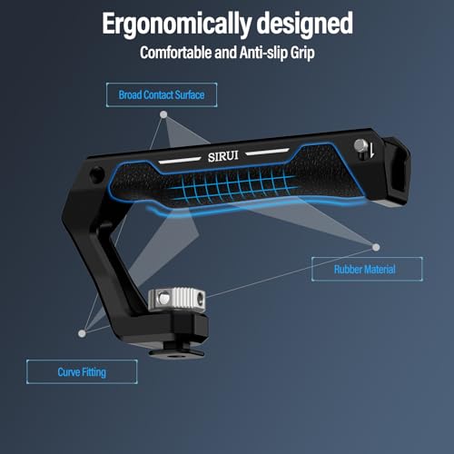 SIRUI Cold Shoe Mount Camera Top Handle, Universal Camera Cage Top Hand Grip with Anti-Off Designed Cold Shoe Adapter, and Multiple Mounting Points, AM-THC