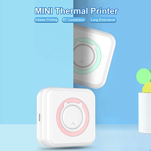 Pocket Printer,Mini Portable Bluetooth Wireless Paper Photo Printer Lechnical All-in-one Photo Printer Multifunction Thermal Printer for Smartphone with 11 Paper Rolls 57mm Compatible with iOS Android Blue