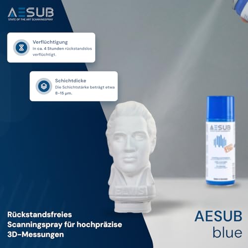 AESUB blue - State of the art disappearing 3D Scanning Spray 400 ml