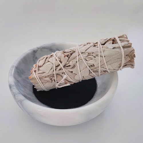 Handmade Natural Marble Incense Holder 9 Hole Ash Catcher Tray for Incense Sticks, Palo Santo & Sage | Spiritual Home Decor Gift for Yoga, Meditation (Pale) Pale