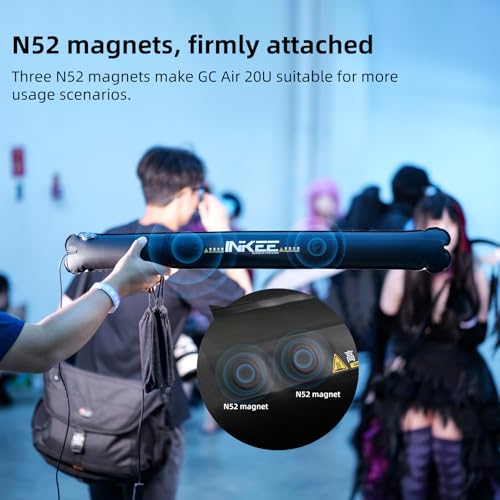 INKEE Inflatable LED Tube Light GCA20U,20W USB BI-Color Temperature Tube Lights with 2700K,4000K,5600K and 6500K 320 Full-Spectrum Lamp Beads CRI 95+ Photography Light Stick