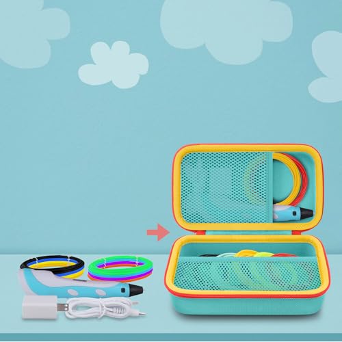 co2CREA Empty Hard Storage Case for 3D Printing Pen Set Green Case + Red Zipper