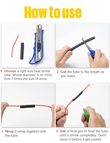 Heat Shrink Tubing 2 m 4:1 Diameter 12/16/20/32/40 mm | Heat Shrink Tubes with Adhesive, Heat Shrink Tubing Black (Diameter 32 mm 2