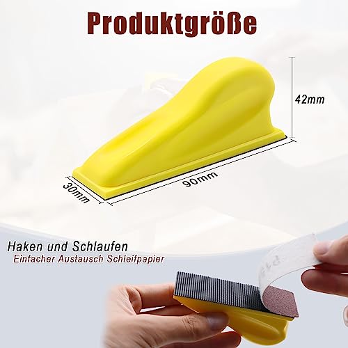 VIBRATITE 131-Piece Sandpaper Set with Hand Sanding Block, 40-1000 Grit | 90x30mm Sanding Sheets, Aluminum Oxide, Detail Sanding Set, for Wood, Metal, Model Making, DIY Projects, Sanding & Polishing 131-R