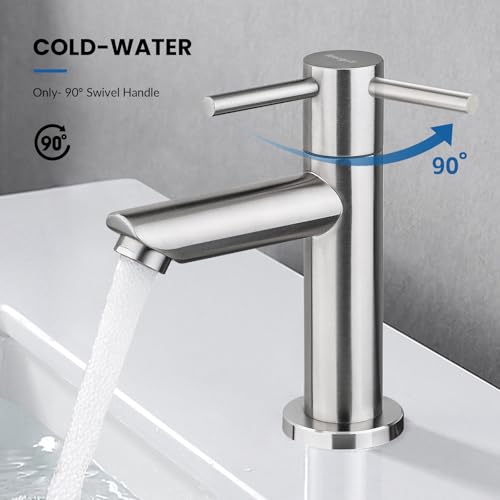 Ibergrif M18103 Brushed SUS304 Cold Water Basin Tap, 70 mm