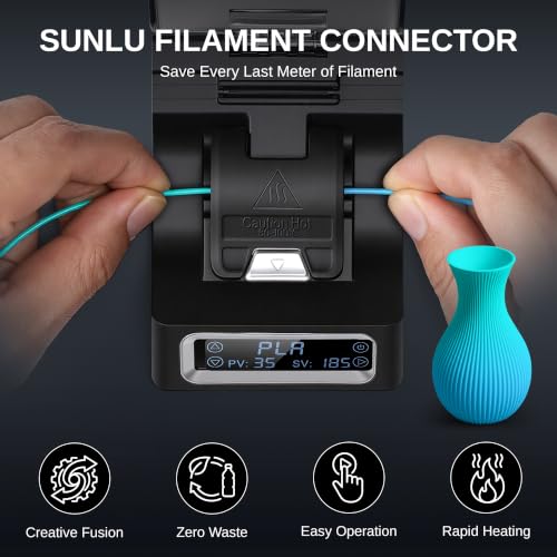 SUNLU Filament Connector for 1.75 mm 3D Printer Filament, 200PTFE Sleeves 200