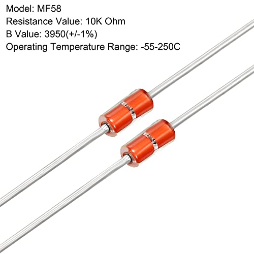 sourcing map 20 Pack MF58 10K Ohm NTC PTC Resistors Temperature Sensor for 3D Printer | MF58 10K Ohm NTC