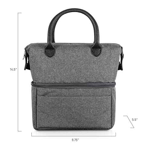 PICNIC TIME NCAA Urban Lunch Bag, Stylish Soft Cooler Bag, Expandable Insulated Lunch Box, Portable Cooler Lunchbox with Dual Compartment Design and Leatherette Handles Mississippi State Bulldogs
