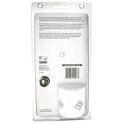 Disston Blu-Mol Xtreme bi-metal hole saw lock installation kit without drill guide