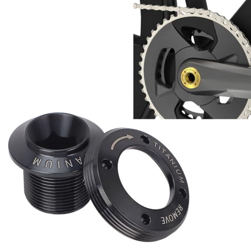 ACNTENY black titanium alloy bike crank arm screw and DUB crank cover bolt set for mountain and road bikes