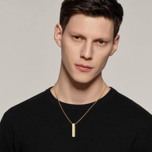 GOLDCHIC JEWELRY Urn Necklaces for Ashes, Stainless Steel Pet/Cross/Birthstone/Tree of Life Personalized Keepsake Memorial Jewelry for Women Cube - 18k Gold Plated No Engraving
