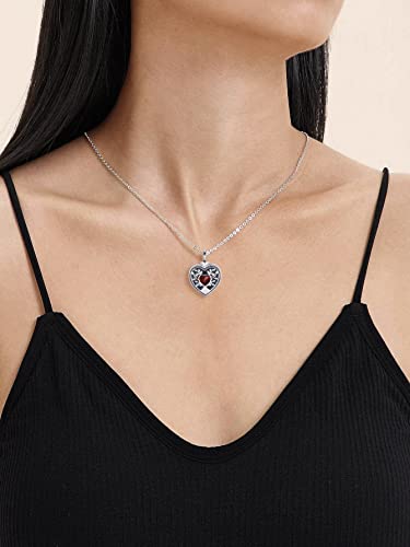 QeenseKc Heart Tree Life Cremation Urn Necklaces for Ashes Big Crystal Memorial Urn Locket Pendant Necklace for Human Pet