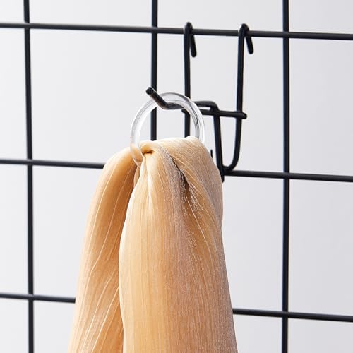 Set of 200 clear plastic scarf rings by Kritkin, 1-5/8 inch size for organizing and hanging scarves neatly.