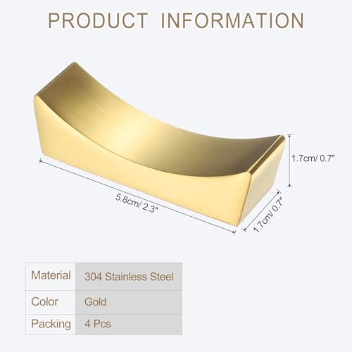 uxcell 8pcs 304 Stainless Steel Chopstick Rest, Curved Shape Chopstick Stand Holder Knife Rest for Countertop Holding Chopstick Spoon Forks Knife Tabletop Decoration, Gold