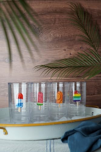 Tervis Ice Popsicle Collection Made in USA Double Walled Insulated Tumbler Cup Keeps Drinks Cold & Hot, 16oz 4pk, Assorted - No Lid Clear