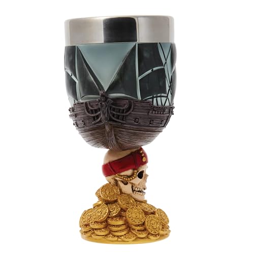Enesco Disney Showcase Pirates of The Caribbean The Black Pearl Decorative Chalice Goblet, 7.09 Inch, Multicolor