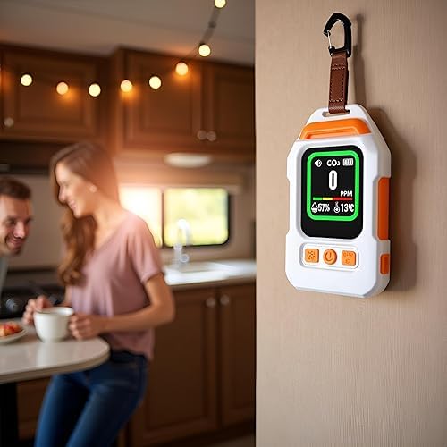 Portable Rechargeable Air Detectors, Indoor Air Quality Meters,Magnetic Detector with Temperature and Humidity Monitoring, Audible and Visual Air Quality Monitor for Camping, Hotels, Travel, and RVs