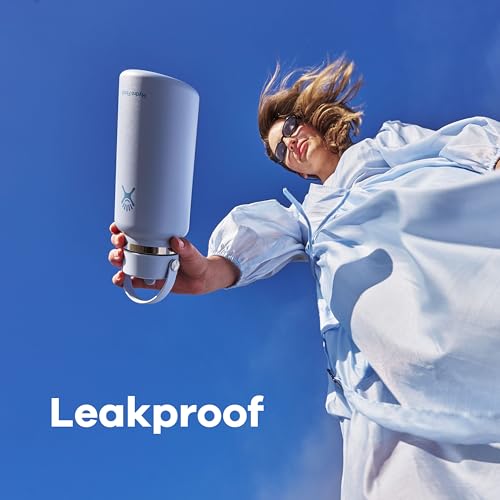 Hydro Flask Water Bottle - Insulated Stainless Steel - Wide Mouth Flex Straw Lid, Non Spill, Leakproof and Refillable in 64 Oz Tonal Agave 64 Ounces