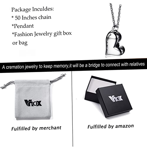 VNOX Heart Urn Necklace for Ashes - Memorial Cremation Jewelry for Ashes,Forever in My Heart Urn Locket for Ashes Stainless Steel Urns Pendant Keepsake Jewelry A.Pack of 3-Plain