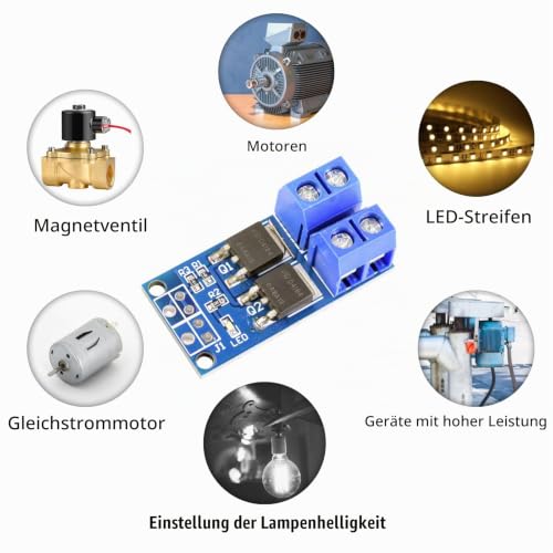 Transistor Mosfet Module 5V-36V 400W PWM Dual High Performance Driver Module MOSFET Switch Drive Compatible with Arduino (Pack of 20)