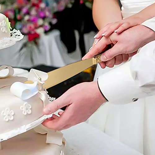 Wedding Cake Knife and Server Set Stainless Steel Cake Cutting Set Cake Knife Pie Server Set Serving Utensils for Wedding Birthday Parties G03