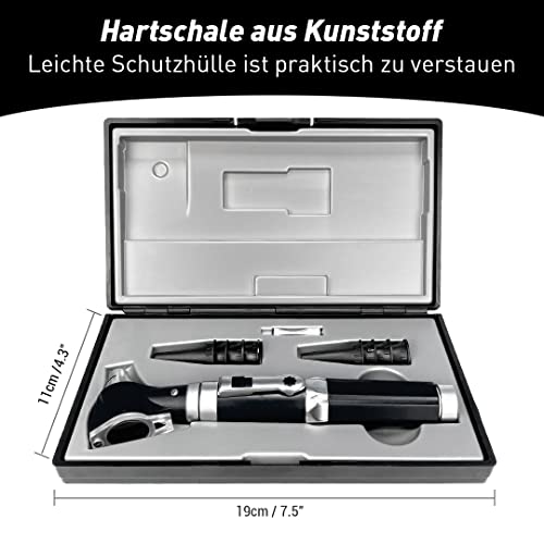 SCIAN Otoscope with Light, Ear Infection Detector and Pocket Ear Scope, Includes Hard Plastic Case, Suitable for Children, Adults, Doctors, Pets, Available in Several Colors black