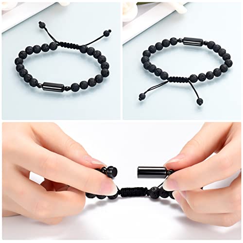 shajwo Cylinder Urn Bracelet for Ashes for Women Men Black