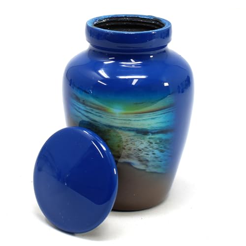 Beach with Waves and Sunset Cremation Urns for Men and Women Human Ashes - Keepsake Urn Ocean Small