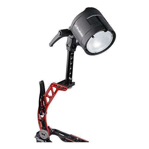 ProMediaGear BLSA5A 5 inch Tall Aluminum Boomerang Bracket Adapter for Profoto B1 B2 Broncolor and Elinchrom Standard Lightstand Mount, Black