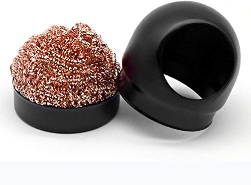 Soldering Tip Cleaner, Soldering Iron Tip Cleaner, Brass Tip Cleaner Kit, 1 x Soldering Iron Holder with Spiral Wool, 3 Pieces Soldering Sponge Metal, Dry Sponge Made of Metal Wool for Cleaning Soldering Iron, Tips