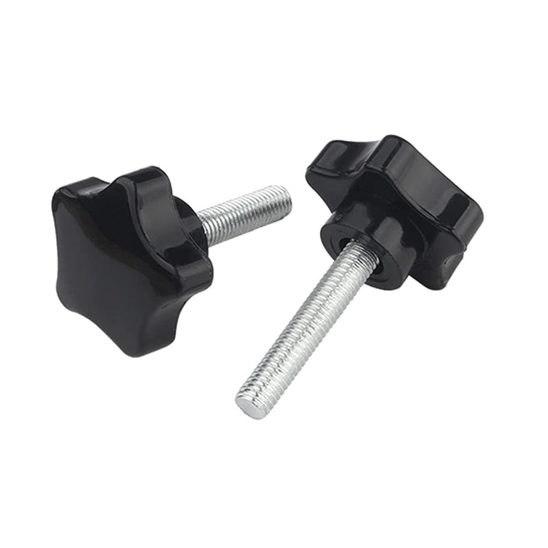 [Australia - AusPower] - 4 Pcs M6 x 60mm Star Clamping Knob Grip Thumb Screw Head Diameter 38mm Knobs Nut Screws Tightening Thread Replacement Machine Handle M6x60mm(4Pcs) Black 