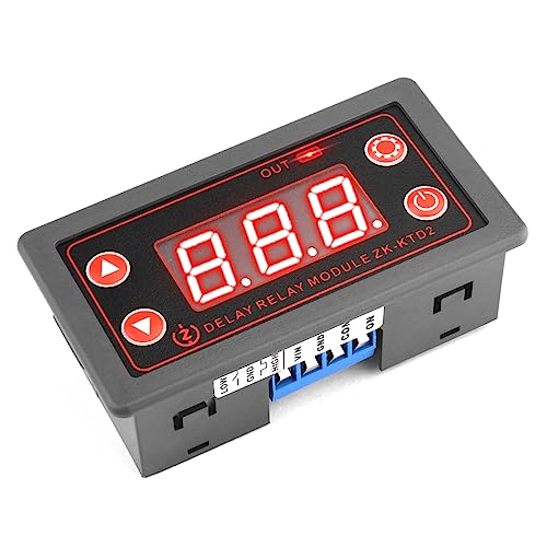 Time Relay DC 5V-30V Timer Relay Programmable Relay Switching Module LED Display Digital Time Cycle 0.1s-999 Minutes ON-Off Control for Light Water Pump Motor