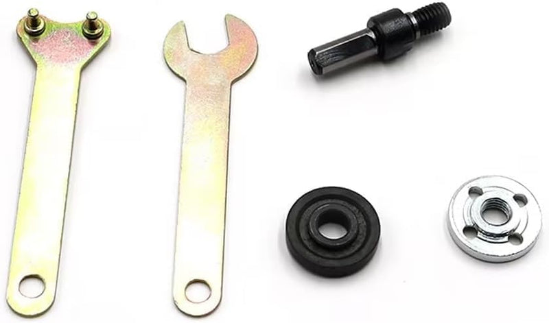 5 in 1 Electric Drill Conversion Angle Grinder Adapter Connecting Rod Set with Wrench Variable Shank Coupling Converter Tool 10mm Mandrel Adapter Kit for Most