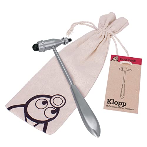 Trömner "Klopp" Reflex Hammer - Metal Handle, Neurological Grip Tip for Stretching and Skin Reflexes, Heavy Hammer Head, Easy Disinfection, Available in Various Colors (Silver) silver