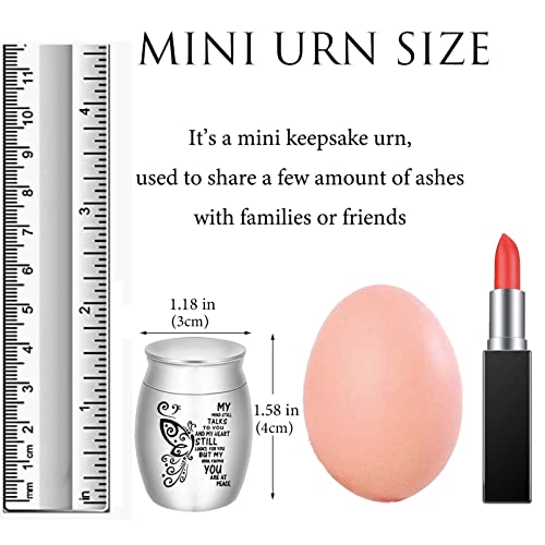 Aluminium Mini Urns - Set of 4, 1.57 Inch High, Keepsake Urns for Human/Pet Ashes Silver