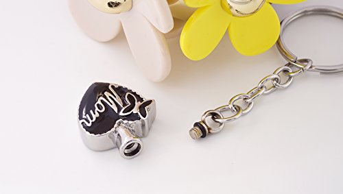 COCO Park Love Mom Ashes Key Ring Urn Pendant Cremation Jewelry Memorial Keepsake Stainless Steel Keychain