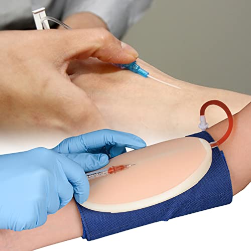 Medarchitect IV Injection Pad, Portable IV Exercise Kit, Veno Puncture Injection Practice Pad for Medical Training, White Plastic