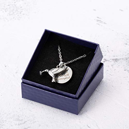 Gredstar Hummingbird Urn Necklace for Ashes, Pendant with Memory Tag She