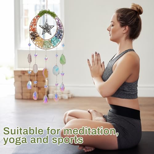 Agate Dream Catcher - Dreamsum Green 7 Chakra Tree of Life Dream Catcher Green Moon