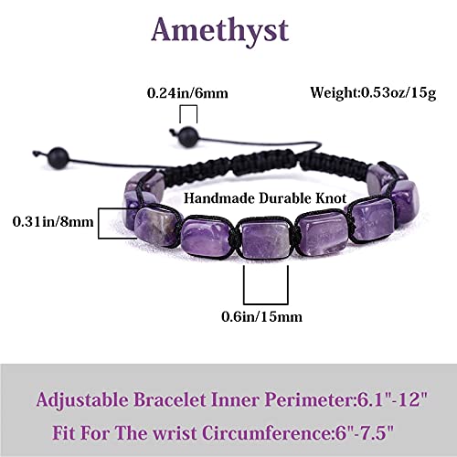 Genuine 7 Chakra Adjustable Bracelets Crystal Healing Stones Bracelets Supernatural Reiki Natural Stones Bead Bracelets for Women Men Amethyst